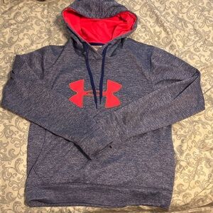 Under Armour Blue Hoodie with Pink Logo